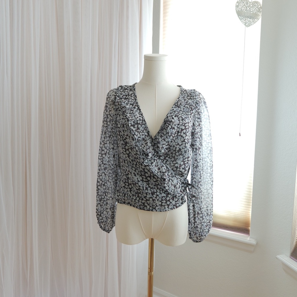 Abercrombie & Fitch Floral Wrap Blouse